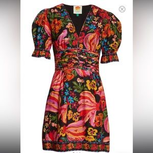COPY - Farm Rio Black Spring Bananas Print Minidress NWT